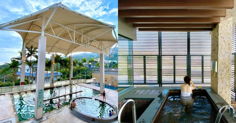 台中日光溫泉會館》房內美人湯池，湯湯屋大眾泡湯池、兒童遊戲室、陽光花園夜晚變星空夜吧