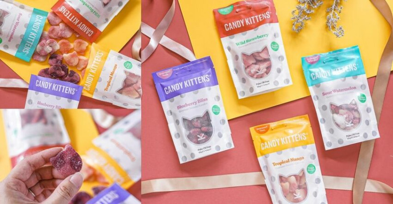 一款素食也能食的軟糖！超可愛貓咪造型，成分天然還有4種口味，不管大小朋友都瘋狂～