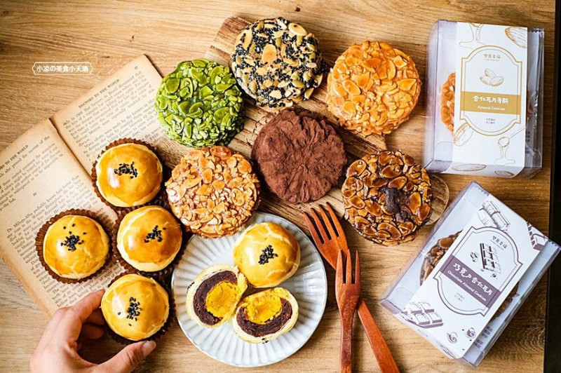 雙晨幸福杏仁瓦片｜台中人氣杏仁瓦片專賣店、六種口味杏仁瓦片任你搭，中秋限定紅土蛋黃酥禮盒，酥脆涮嘴送禮首選！