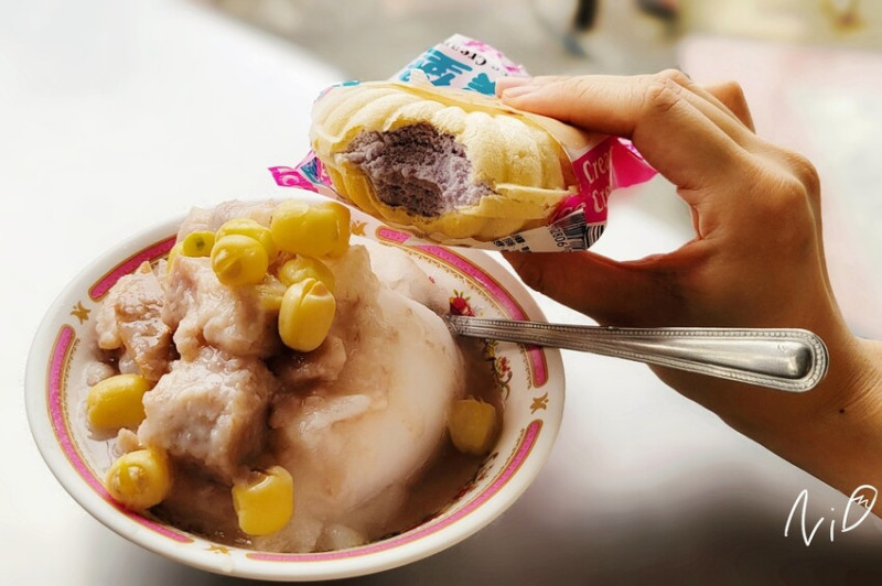 [台南白河]竹門鈺雪冰枝店。蓮子芋頭清冰&古早味漢堡冰。白河盛夏蓮荷花盛開。