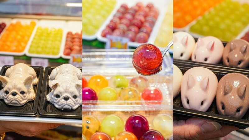 高雄美食｜夜市必買寒天水果球清爽Ｑ彈/爆萌兔子沙皮狗超吸睛/雪Q兔 寒天水果球