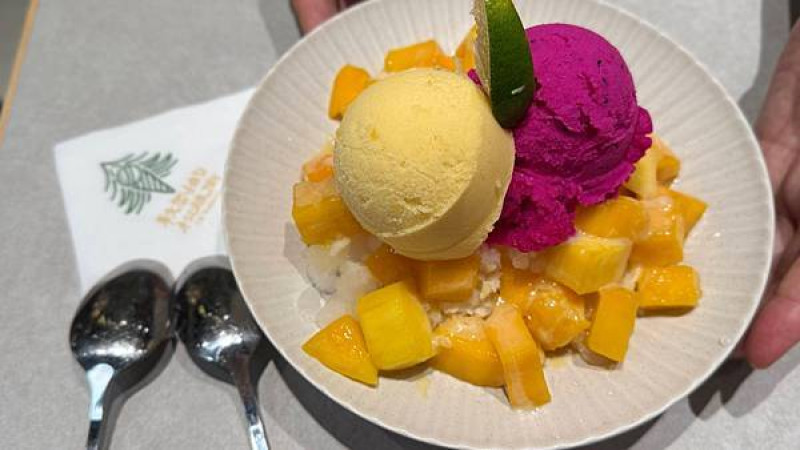 桃園新開平價有質感冰店【秋剛的松被偷CK’Sorbetto 】隱藏在小檜溪重劃區/一周只營業4天/招牌必點超級芒果爽/桃園CP值高冰店