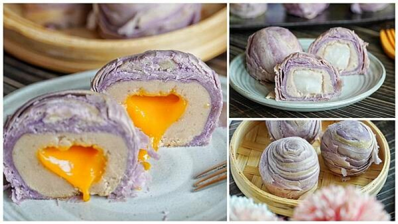 躉泰食品-台中伴手禮推薦，大甲名產，2023年中秋禮盒必買會爆漿的芋香流芯酥，還有芋頭控必吃的紫金酥，酥鬆軟Q不甜膩