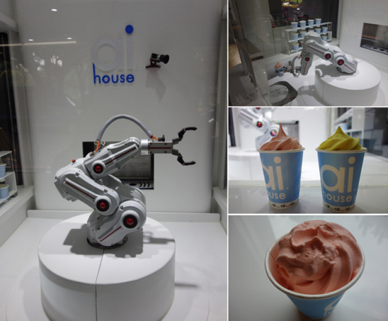 來喔~到台北晶華欣欣商圈ai house看機器人跳舞、做冰淇淋