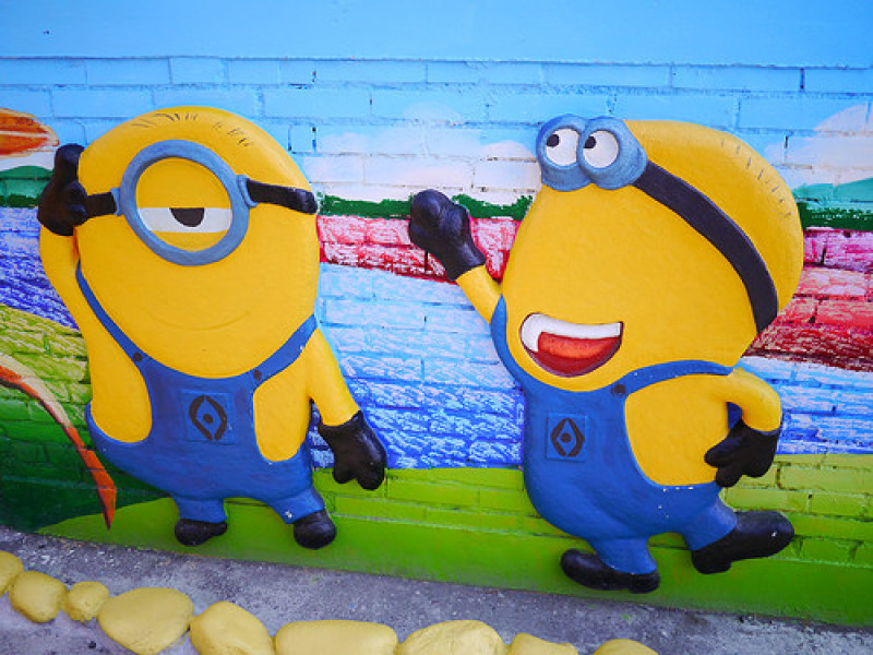 ☞【彰化 埔鹽】南新彩繪村 南新3D立體彩繪村 小小兵 哆啦A夢 喜洋洋 海綿寶寶 卡通圖案 推薦景點~