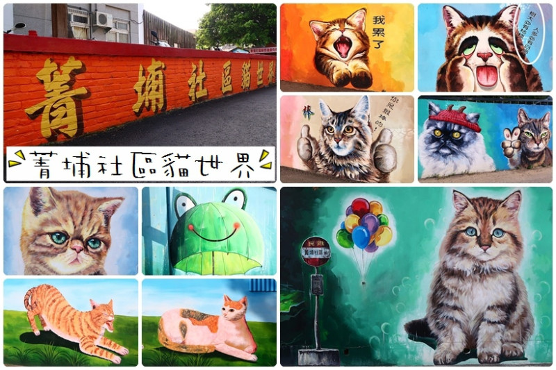 【嘉義彩繪村】民雄菁埔貓咪彩繪村📌 超萌貓咪大集合,慵懶貓, kuso貓,森林貓,衝浪貓！喜愛貓的朋友, 快來和貓合照吧！