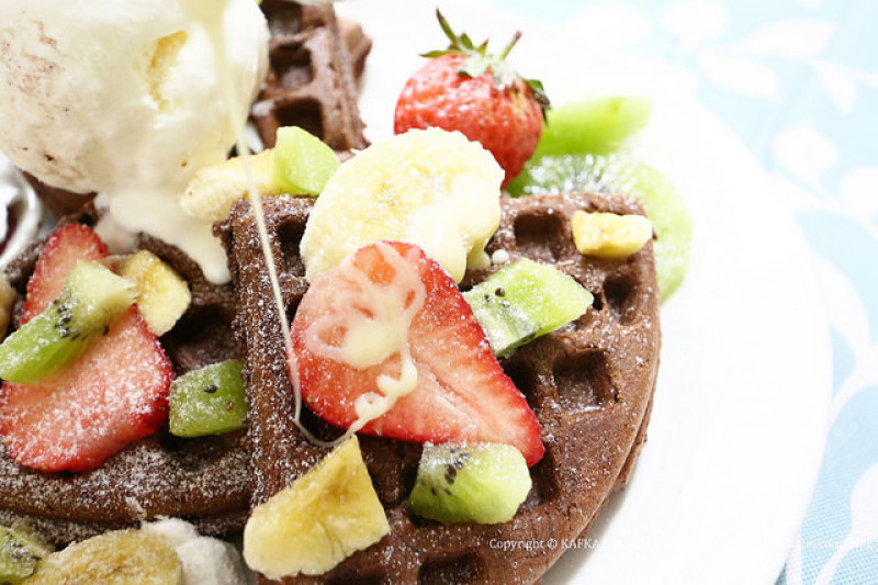 【宜蘭鬆餅】跳格子鬆餅 / 甜點下午茶草莓巧克力火腿起司鬆餅