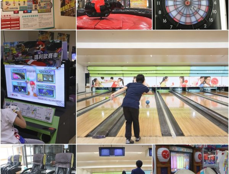 E7play一票玩到底(三多館)，保齡球、漫畫、籃球機、西班牙鬥牛機、棒壘球打擊機、按摩機等動靜皆宜讓你一票嗨翻天