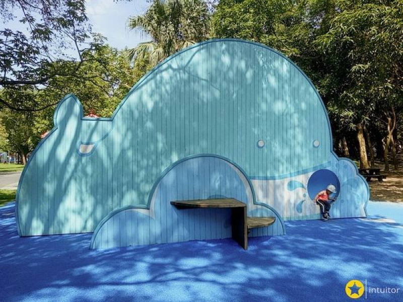 [台北]南港區玉成公園2019年/鯨魚陪你玩水戲沙，機關重重的水桌水道創造玩水新樂趣/台北玩水戲沙野餐/台北捷運後山埤站親子景點