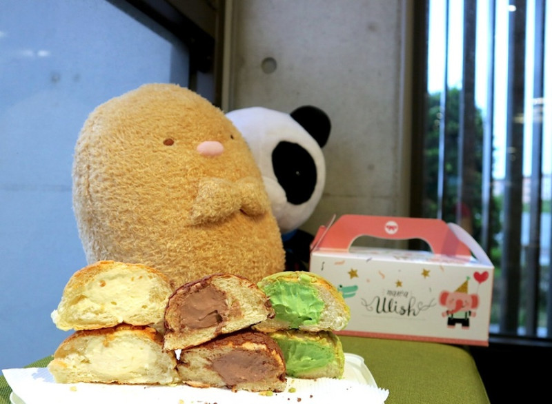 咿吉麵包坊：彩色的菠蘿泡芙，你吃過嗎?/台南必吃甜點-香緹奶菠，沒預定就買不到的爆餡菠蘿泡芙｜抹茶、巧克力、原味，今天你想吃哪種口味? - 進食的巨鼠