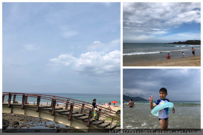 圓圓家出去玩-《新北景點》每到夏天就是去海邊，金沙灣海濱公園淺灘戲水踏浪玩到不想回家