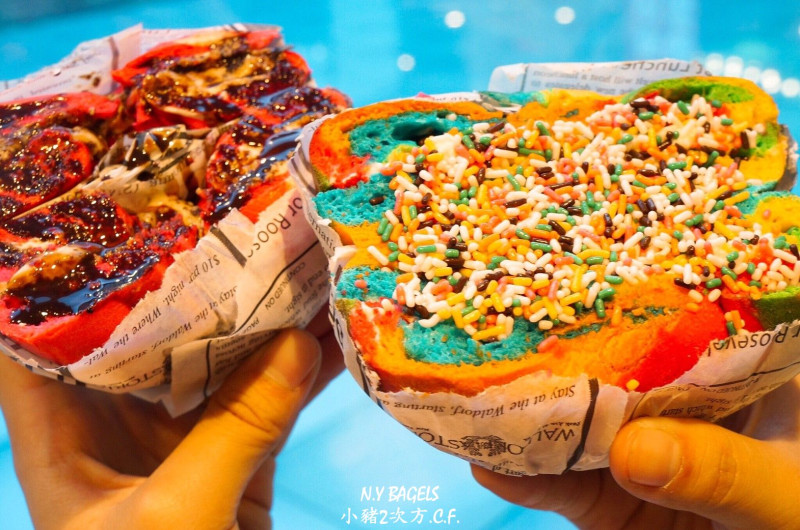 『N.Y BAGELS 紐約貝果』 高雄情人節快閃活動 彩虹貝果＆粉紅貝果 女孩都要尖叫了！              