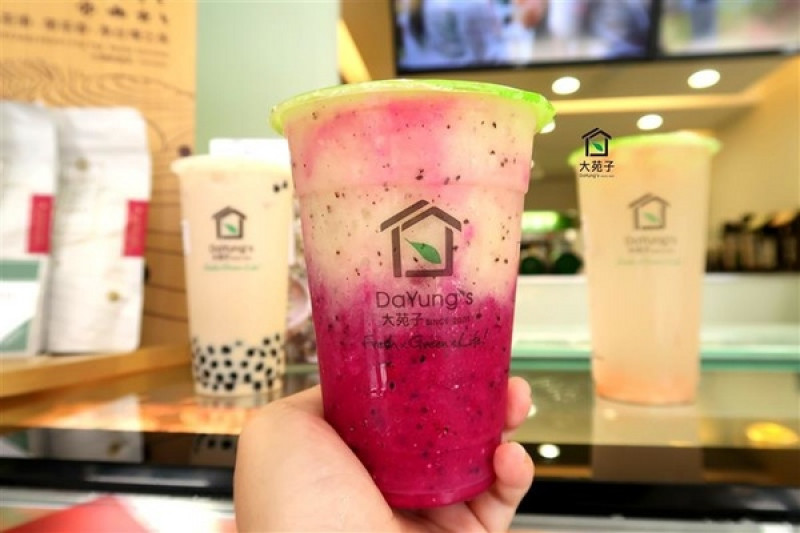 大苑子 奇異恰恰 南投新鮮火龍果+奇異果漸層果汁 純天然水果飲料 珍珠奶茶/葡萄柚舒活~        
      