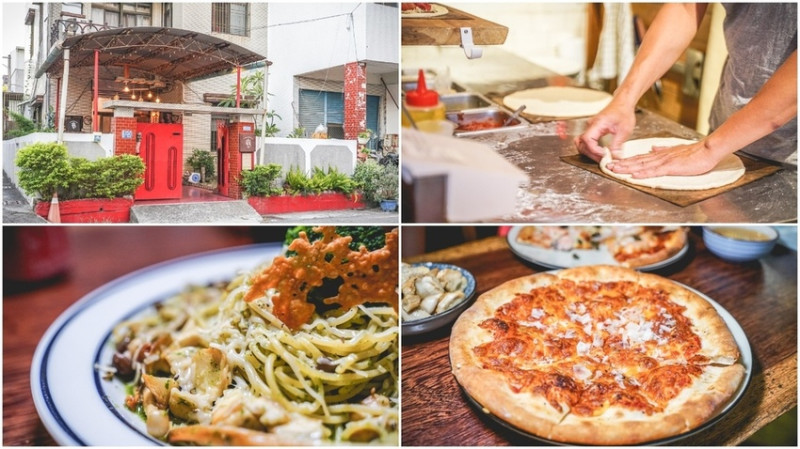 游李家-天然酵母披薩專賣 岡山店 ▏走進老舊的紅色大門 手工薄片披薩美味香氣超誘人。很不一樣的老宅餐廳 就會回到家一樣。岡山美食 / 高雄美食