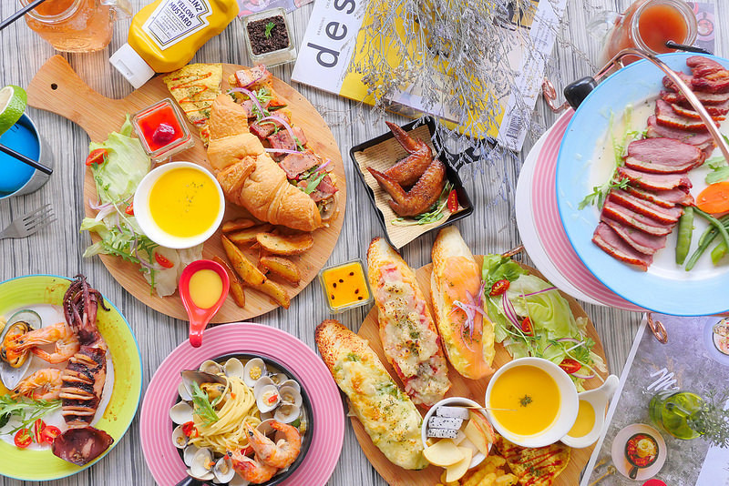 晨光手作料理坊：義大利三色軟法+三層架排餐義大利麵好吃！內用點餐紅茶無限免費暢飲！ 網友高分推薦豐盛早午餐