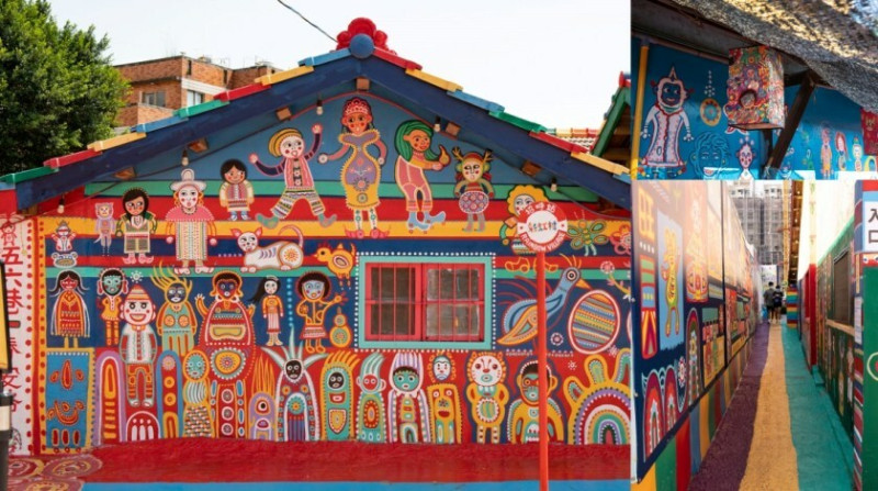 台中景點 ｜南屯   彩虹眷村Rainbow Village-彩虹藝術公園 ! 「彩虹爺爺」彩繪出整個奇幻.繽紛世界