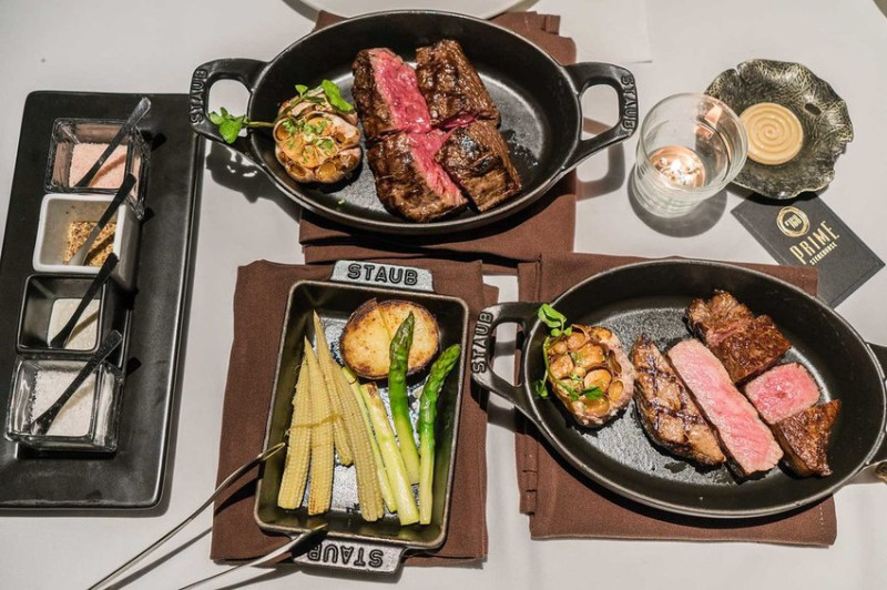 台北頂級牛排推薦 N°168 PRIME 牛排館敦化店｜日本A4肋眼牛+頂級肋眼心｜台北約會餐廳｜敦化SOGO百貨｜情人節花束Venus Jo『赫本』