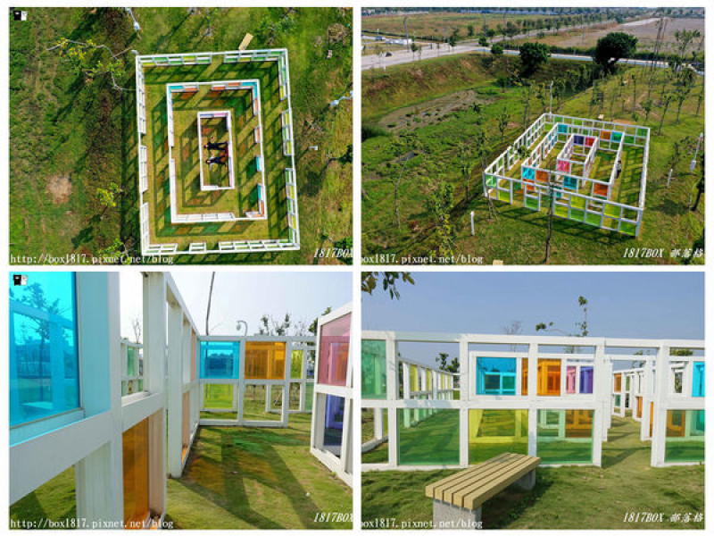 【台中。西屯】水湳普普風濾色地景裝置藝術。彩色玻璃迷宮。來一場光影遊戲