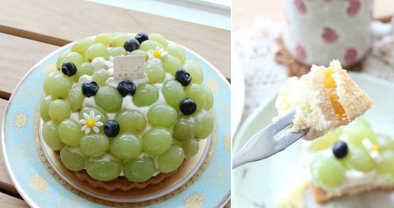 Color Code凱莉小姐．六吋碧玉葡萄塔（季節限定）．飽滿無籽的綠葡萄吃起來清新爽口不甜膩．甜點控必吃！