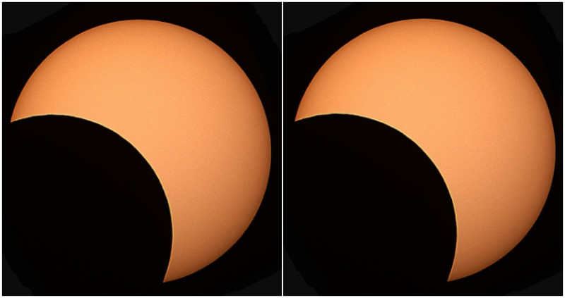 日偏食奇景來了！12/26「日偏食」全台陸續登場，台北下午2點14分遮蔽面積達到最大值，屏東遮蔽面積最大，將近39.7%的太陽將黯然無光。