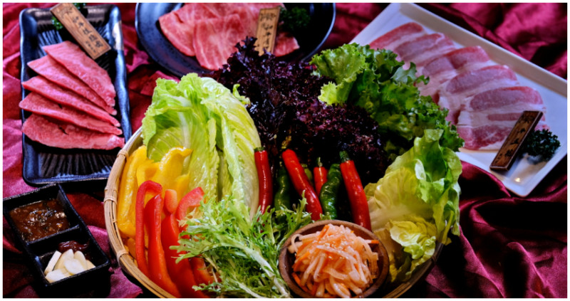 大口吃肉也要大口吃菜，上吉燒肉「吉利五彩鮮蔬盤」只送不賣，打卡加贈百元禮、臻品植萃世界冠軍花茶包。