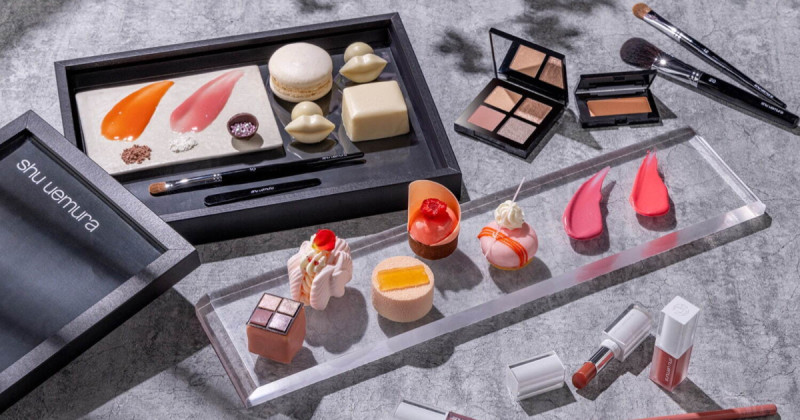 植村秀聯名金普頓新宿飯店推出期間限定下午茶，精緻到捨不得吃。