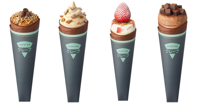 巧克力知名品牌GODIVA可麗餅店開幕了，獨創「巧克力奶油」打造高級可麗餅。