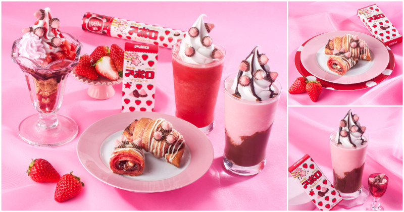 草莓巧克力控看過來，Saint Marc cafe攜手明治，粉嫩聯名菜單限定販售中。