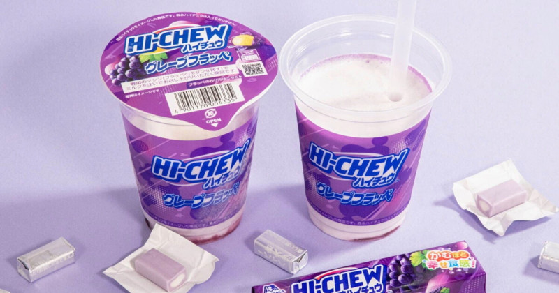 用喝的森永嗨啾！日本全家超狂聯名，直接把「嗨啾葡萄」變成冰沙。